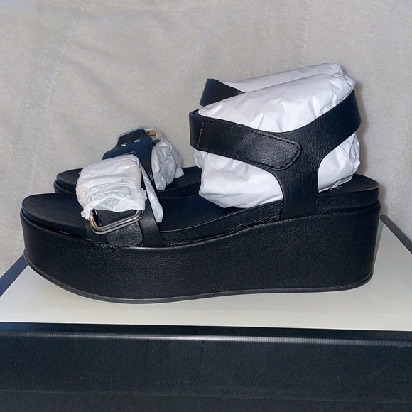 NWT J/SLIDES QUEST Black Leather Wedge Sandal - Picture 10 of 14
